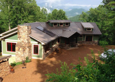 Mountain view home built of structural insulated panels.