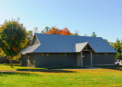 Pole barn style building built with SIPs.