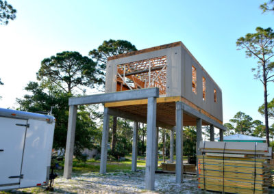 First floors of SIP walls set on ocean front home.