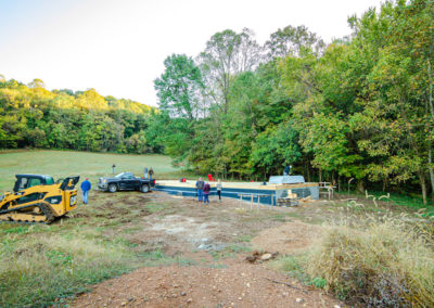 View of job site with the foundation only