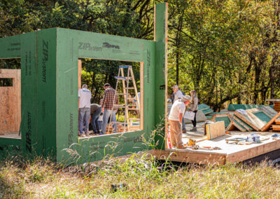 Eco-Panels job site as panels are stacked.